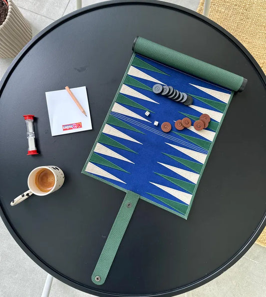 Personalized Leather Backgammon Roll, Colorful backgammon