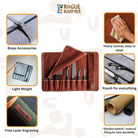 Canvas Knife Roll Set, Chef Knife Roll Case, Knife Storage