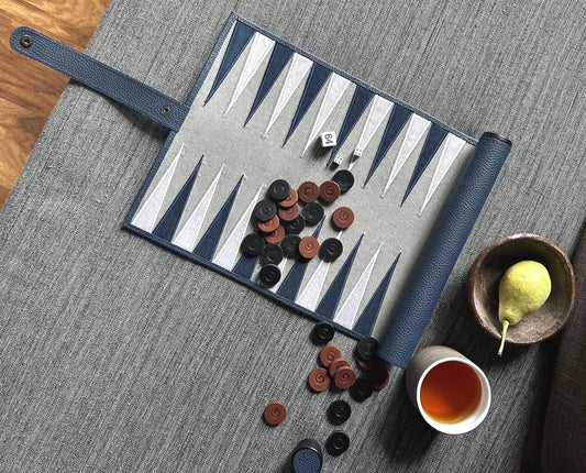 Personalized Leather Backgammon Roll, Colorful backgammon
